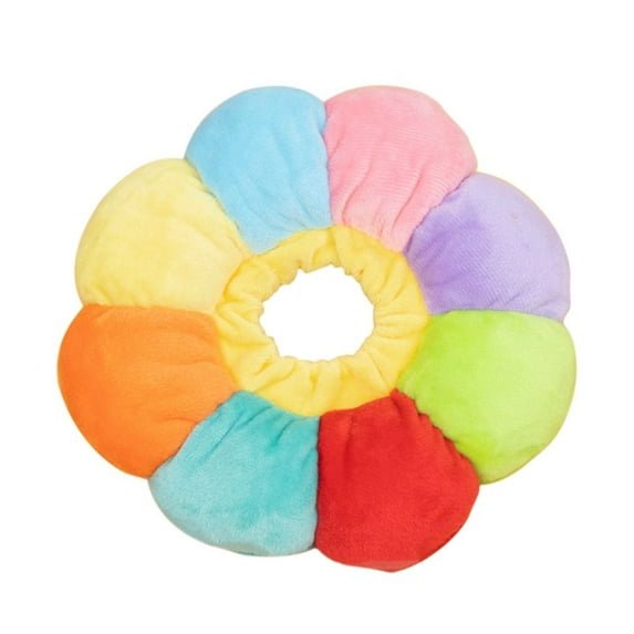 Cute Soft Multicolor Necklace For Puppy Kitten Cotton Cat Cone Recovery Collar Headgear Dog Accessories Pet Supplies Cat Collar Elizabethan Collar MULTICOLOR L