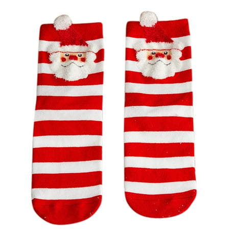 

VIEGINE Women Christmas 3D Cartoon Animal Santa Crew Socks Japanese Style Kawaii Funny Mid-Calf Tube Hosiery Xmas Holiday New Year Gifts