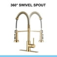 thumbnail image 5 of High Arc Spring Kitchen Sink Faucet with Pull Down Sprayer and Deck Plate Brushed Gold, 5 of 7