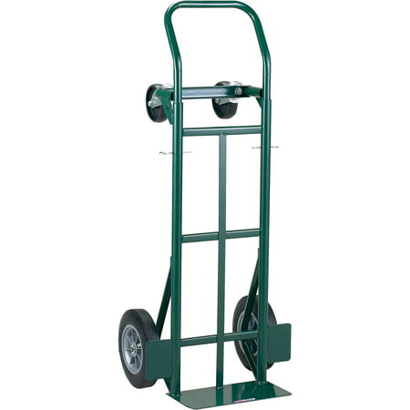 Harper Trucks 700 lb Steel Dual Purpose 2 Wheel Dolly and 4 Wheel Cart with 10" Flat-Free Solid Rubber Wheels