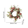 thumbnail image 3 of Christmas Candle Rings, Holiday Candle Wreaths, Artificial Red Berries and Cedarwood Garland for Pillar Candles, Plastic Table Centerpiece and Front Door Decoration, 3 of 7