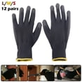 thumbnail image 1 of 12 Pcs Gants en Nylon Noir Robustes avec Trempage en PU Antidérapants et Antidérapants, 1 of 9