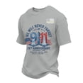 thumbnail image 2 of Never Forget 911 Patriotic Tee for Men with 25th Anniversary Print and Cotton Fabric Featuring 9/11 Memorial Shirts for Remembrance Ceremonies Church Services Community Events Gray L, 2 of 4
