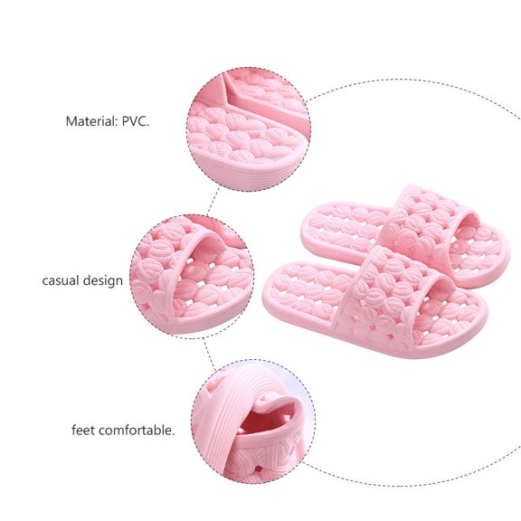 COSMOBETTY Pink Flat Heel Slippers with Massage Function for Home 1 Pair