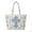 Blue Cross Floral, variant on Tutolipy Green Christmas Snowman Print Quilted Tote Bag for Women Large Capacity Zipper Closure Multi Pocket Shoulder Handbag for Festival Holiday Shopping Travel