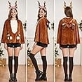 thumbnail image 6 of VETPW 5 Pcs Reindeer Costume Adult Tutu Skirt with Reindeer Headband Temporary Tattoos Socks Deer Cosplay Costume Halloween Christmas Fancy Dress Outfits for Women Brown Reindeer Cloak Elk, 6 of 7