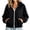 Black, variant on Women Full Zip Hoodie Cropped Jacket Classic Long Sleeve Drawstring Hooded Kangaroo Pocket Loose Casual Sweatshirt Coat for Everyday Gray Womens Raincoats Water Proof with Hood XL