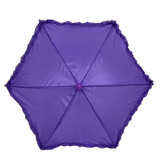 Purple Umbrella with Ruffle 14.5" (Each)