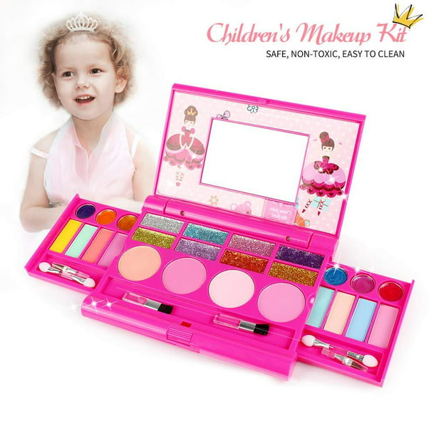 Tomons Kids Washable Makeup Kit, Fold Out Makeup Palette with Mirror, Make Toy Cosmetic Kit Gifts for Girls - Safety Tested- Non Toxic - Walmart.com