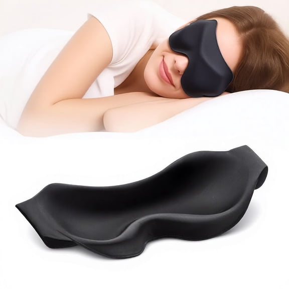 FACEMOON 3D Contoured Sleep Mask – Memory Foam, 100% Light Blocking | Adjustable Strap for Travel, Napping & Yoga | Comfort