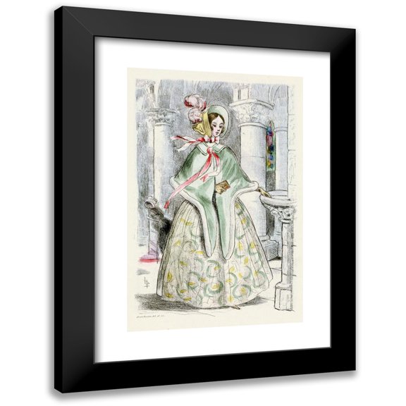 Henri Boutet 11x14 Black Modern Framed Museum Art Print Titled - 1939 Nineteenth -Century Female Modes (1908)