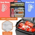 thumbnail image 4 of OPUX Insulated Lunch Bag for Men Women, Large Dual Compartment Cooler Bag, Soft Two Deck Lunch Box for Work School Picnic, Leakproof Lunch Tote with Strap for Kid Adult (Charcoal Gray, Double Deck), 4 of 8