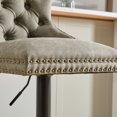 thumbnail image 6 of LEGAHOME Adjustable Bar Stools Set of 2, 26” Swivel Counter Height Bar Stools with Handcrafted Buttons and Hammered Rivets, Vintage American Bar Stools for Kitchen Island, Bar, Home, Olive Green, 6 of 9