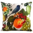 thumbnail image 2 of 18" White and Blue Bird Fruit Throw Pillow with Insert, 2 of 2