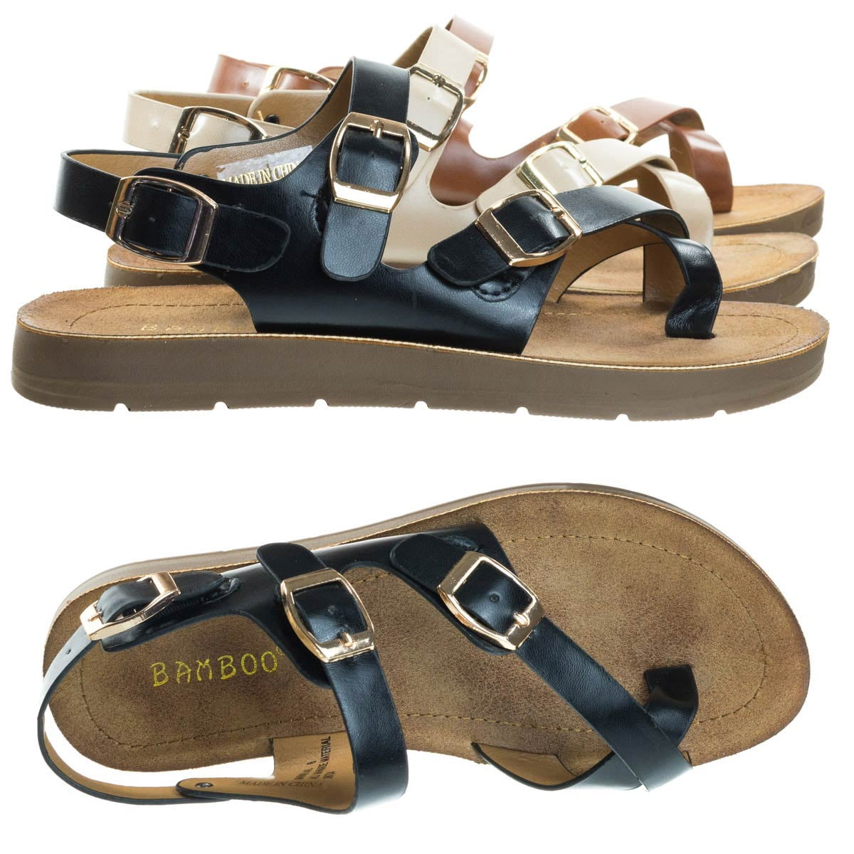 strappy rubber sandals