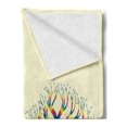 thumbnail image 2 of Tree Soft Flannel Fleece Throw Blanket, Natural Theme Design Vector Illustration of a Colorful Tree and the Leaves, Cozy Plush for Indoor and Outdoor Use, 70" x 90", Eggshell and Yellow, by Ambesonne, 2 of 5
