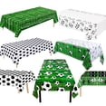 thumbnail image 2 of Mantel desechable para fiesta de fútbol para niños, suministros de decoración de partidos deportivos, color verde y blanco, 2 of 5