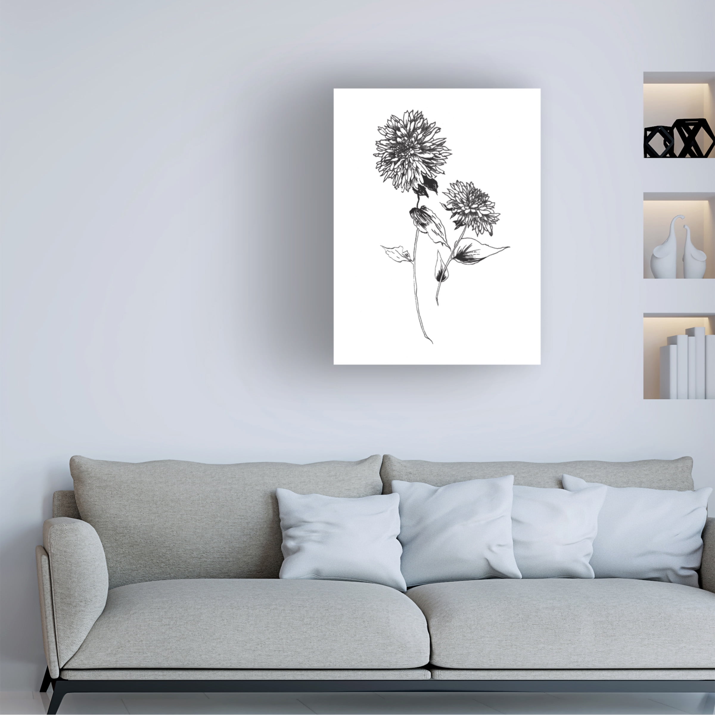 Trademark Fine Art 'Sketchbook Flowers on White IV' Canvas Art by Wild Apple Portfolio
