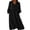 Black, variant on Plus Size Dresses for Women Long Sleeve V Neck Dress Wrap Tie Waist Fall Flowy Maxi Dress