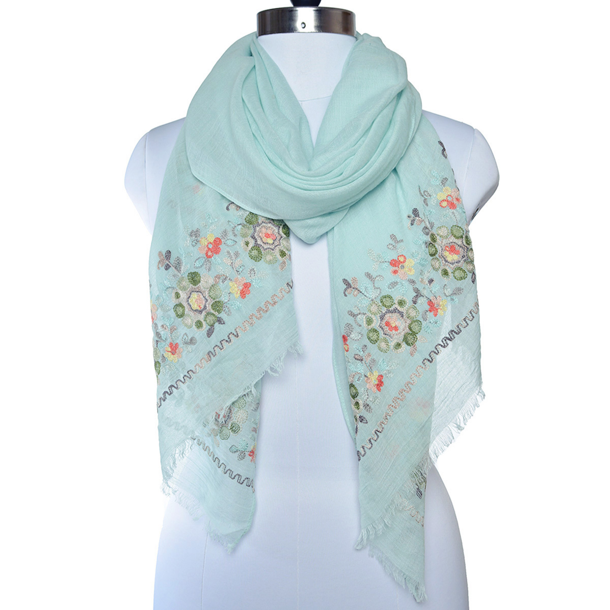 Oussum Mint Green Neck Scarfs for Women Winter Fashion Scarves Floral
