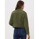 thumbnail image 3 of Chaquetas de Pana para Mujer Chaqueta de Motocicleta con Cremallera y Solapa con Muescas ejercito verde XL, 3 of 4