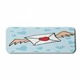 thumbnail image 1 of Cartoon Computer Mouse Pad, Valentine's Day Design Image of Love Letter with Wings, Rectangle Non-Slip Rubber Mousepad Large, 31" x 12" Gaming Size, Pale Blue Vermilion, by Ambesonne, 1 of 2