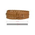 thumbnail image 3 of INSPIRE CHIC Women's Hollow Vintage Floral Leather Cinch Wide Belt Brown 28"-31" waist, 3 of 4