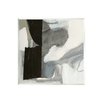 Stupell Industries Bold Black Shapes Layered Abstract Fluid Forms Painting Unframed Art Print Wall Art, Design by Victoria Barnes