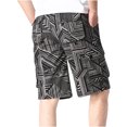 thumbnail image 3 of Birdeem Mens Plus Size Cargo Stripe Shorts Multi-Pockets Relaxed Summer Beach Shorts Pants, 3 of 3