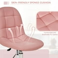 thumbnail image 6 of VECELO Home Office Chair Wide Seat with Solid Back, Ergonomic PU Leather Desk Chair Vanity Chair with Wheels, Modern Computer Chair for Home Office, Pink, 6 of 9