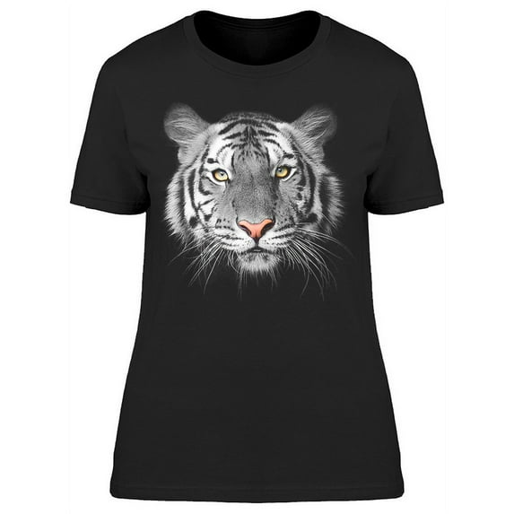 Design White Tiger Head Pink Eye T-Shirt Women -Image by Shutterstock, Female 3X-Large