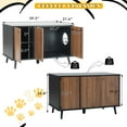 thumbnail image 5 of Pefilos 39" Litter Box Enclosure, Cat Litter Box Furniture with Hidden Plug, 3 Doors Indoor Cat House Washroom, Black+Brown, 5 of 17