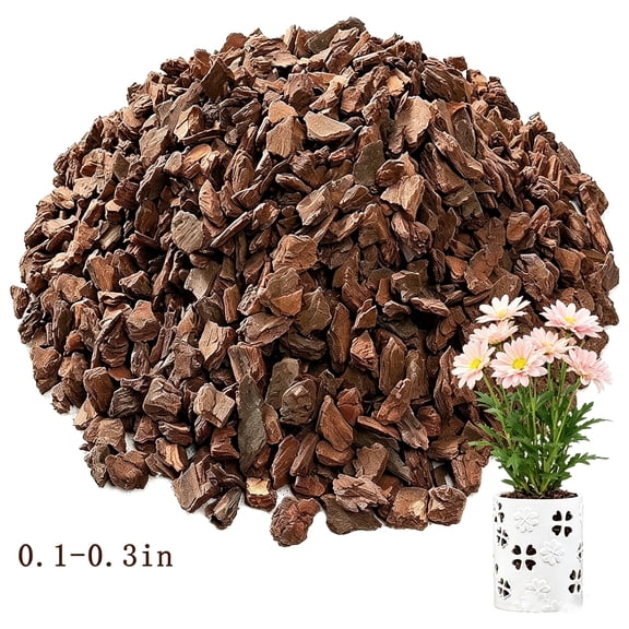 Tutuviw Orchid Bark Potting Mix Pine Bark Organic Orchid Bark for Plants Natural Pine Bark Wood Chips for Houseplant Mulch,Orchid Plants Root Development, Horticultural Mulch for Plants (0.1-0.3)