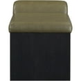 thumbnail image 2 of Meridian Furniture Delphine Olive Vegan Leather Upholstered Bench, 2 of 8