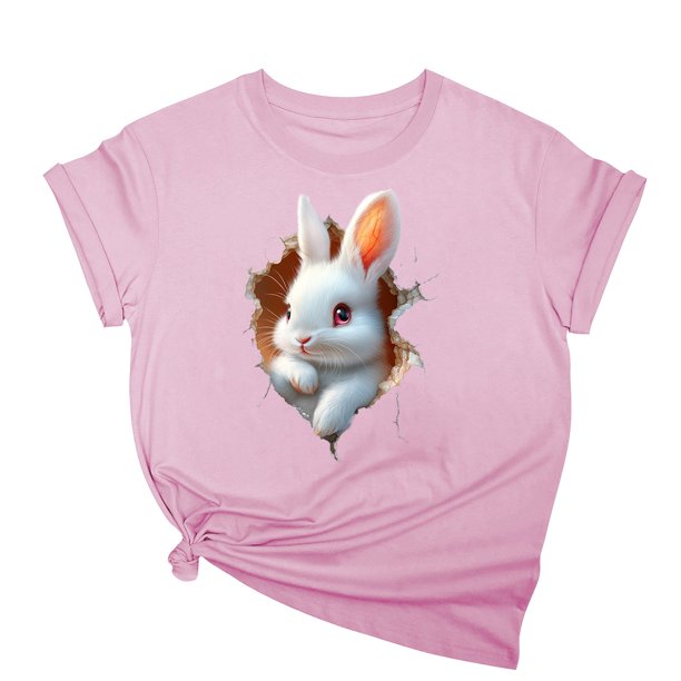 Tops de Cuello Alto para las Mujeres Amante Impreso Camiseta Cuello Redondo Manga Corta, Poliéster Spandex