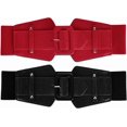 thumbnail image 5 of PIKADINGNIS Women Wide Elastic Waist Belt Vintage PU Leather Corset Cinch Belt, 5 of 5