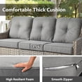 thumbnail image 4 of Vcatnet 5 Pieces Outdoor Patio Furniture Set High-Back Wicker Rattan Conversation Set Outdoor Sectional with Swivel Chairs and Coffee Table, Dark Gray, 4 of 11