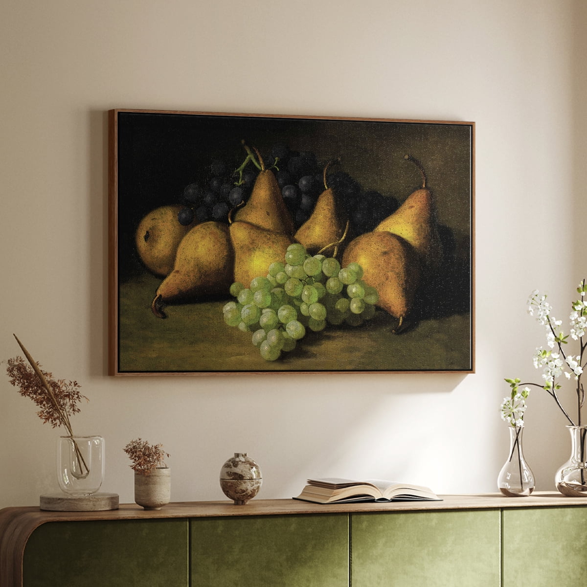 Vintage Botanical Print-LXVIII By Wexford Home Framed in Walnut Wood Gallery Wrapped Canvas 25 in. x 37 in.
