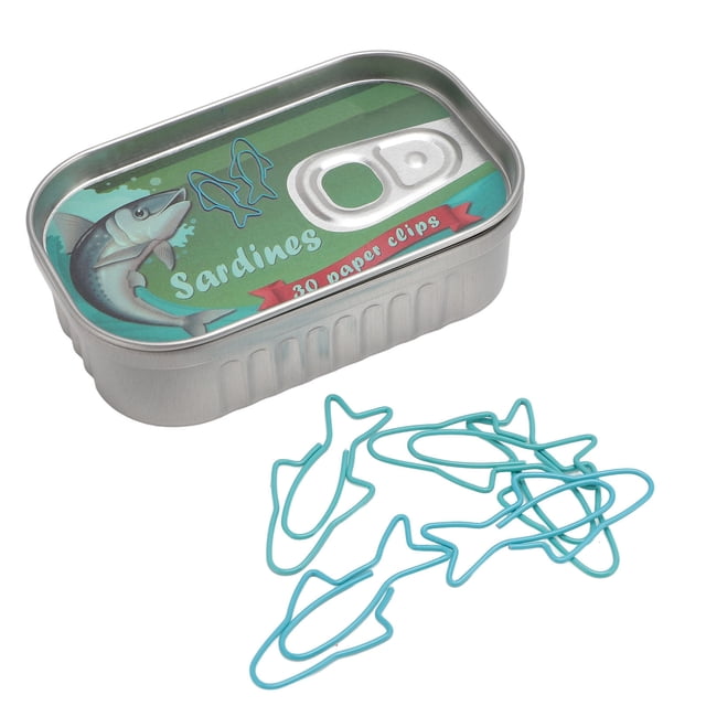 Clips De Papel Lindos, Alambre De Hierro Del Clip De Papel De Los Pescados Con La Caja De Almacenamiento Para La Oficina