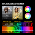 thumbnail image 4 of Luz LED portátil LIVLUX ZN20 RGB recargable magnética con batería de 5000 mAh y adaptador para foto y video, 4 of 9