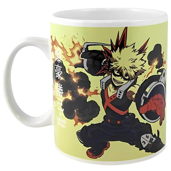 My Hero Academia Multicolor Ceramic Mug Featuring Izuku and Katsuki, 16 oz
