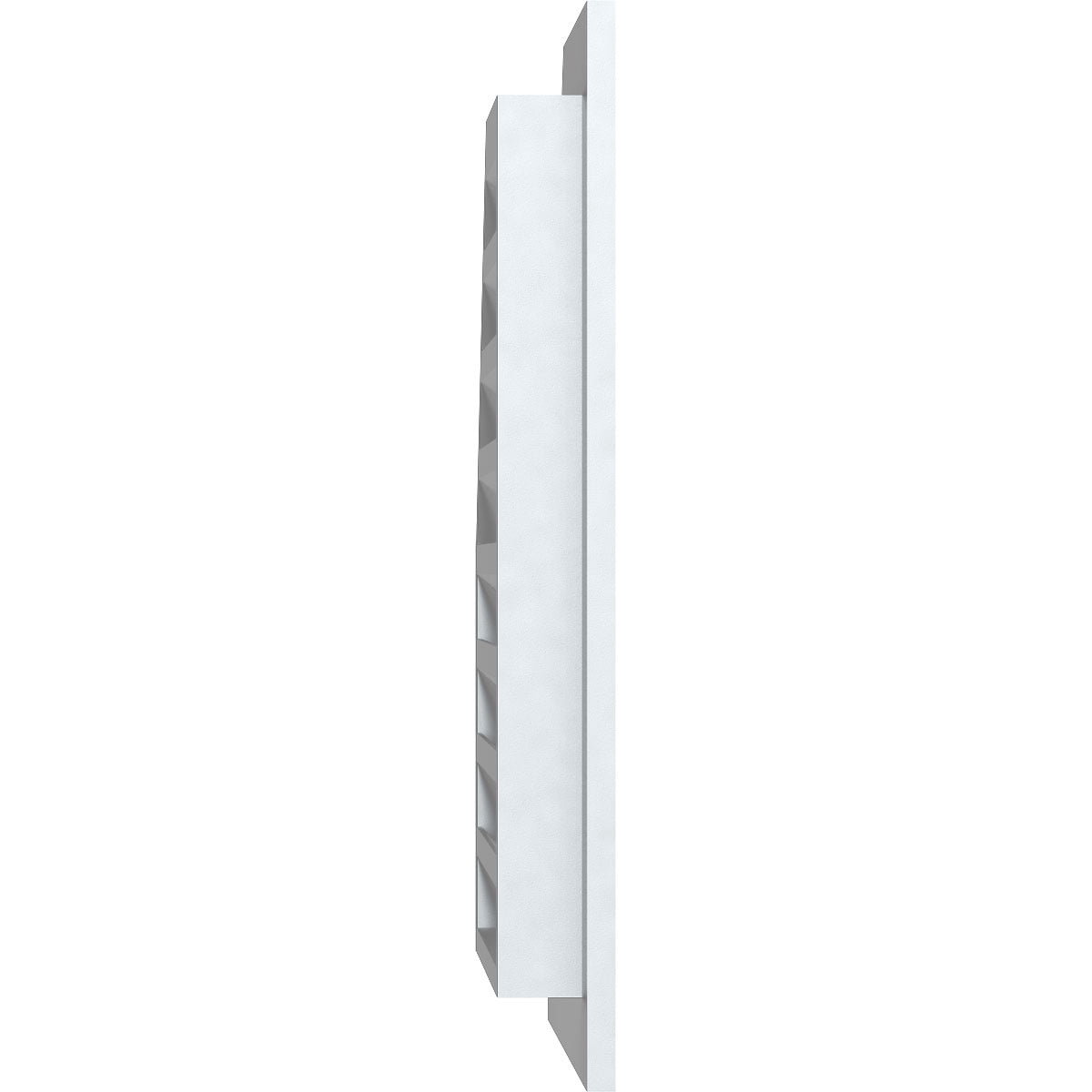 16"W x 34"H Half Octagon Top Right (21"W x 39"H Frame Size): Functional, PVC Gable Vent w/ 1" x 4" Flat Trim Frame