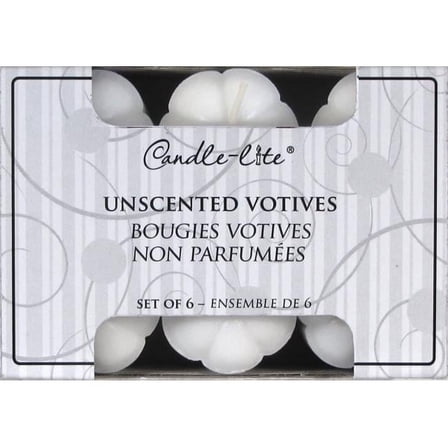 Candle-lite Votive Candles Unscented White - 6 Count
