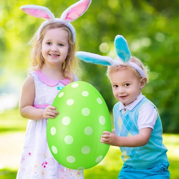 Xihbxyly Huevos de Pascua Inflables, Grandes Decoraciones de Pvc para Jardín, Brillantes y Coloridos, Ideales para Fiestas de Pascua, para Jardín y Patio, 60 Cm, Juego de 6