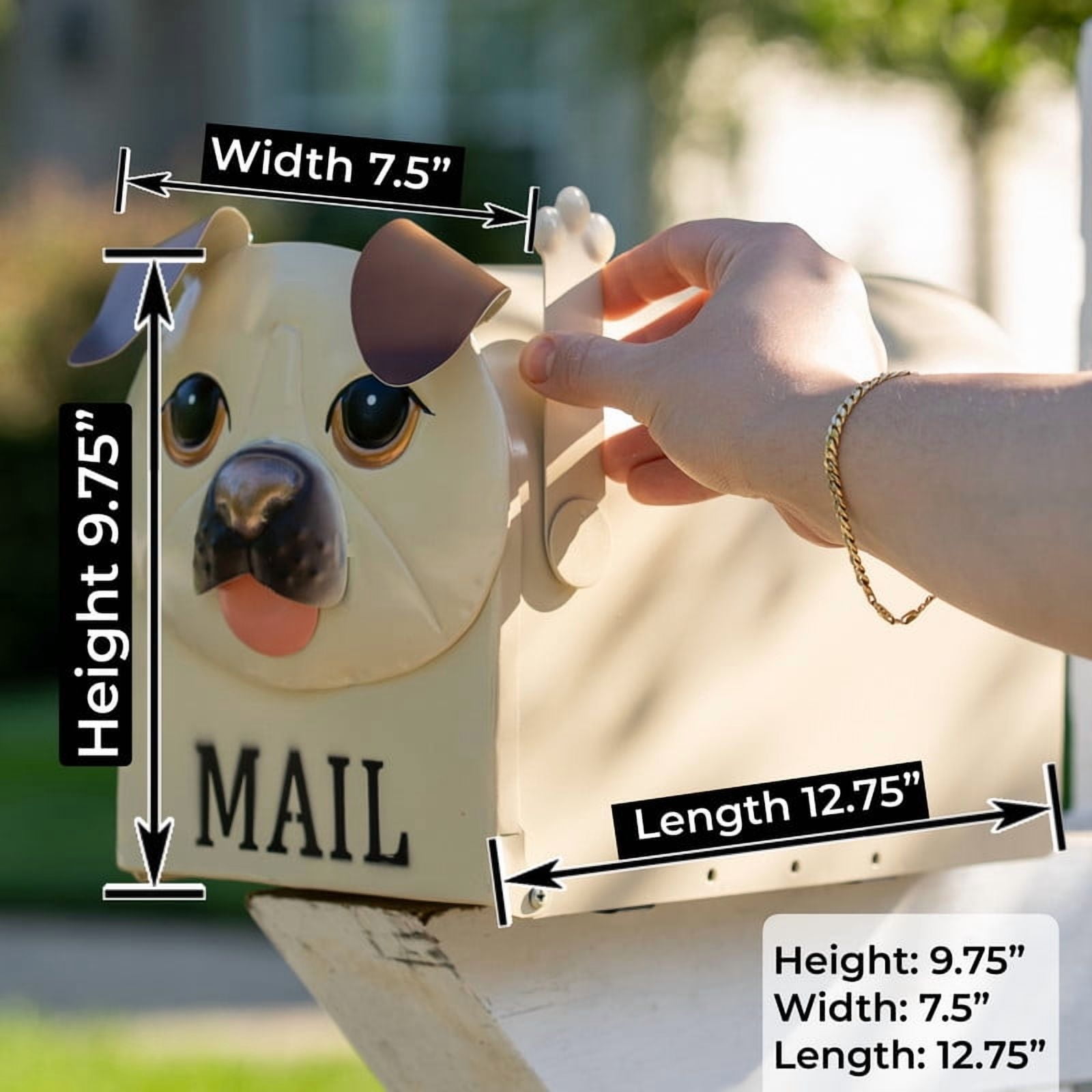 Made Easy Kit Metal Mailbox Animal Design - Brown Dog Fast Straight Forward Post Mounting Bracket Install
