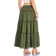 thumbnail image 7 of oqasdz Maxi Skirts for Women Casual Elegant High Waisted A Line Flowy Ruffles Solid Color Tiered Thin Breathable Formal Long Skirt, 7 of 7