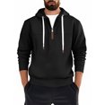 thumbnail image 7 of Mens Hoodies Casual Half-Zip Hoodie Sweatshirt Soft Fleece Pullover With Adjustable Drawstring Lightweight Fall Winter Warm Outerwear,Size M-3XL, 7 of 7