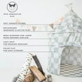 thumbnail image 3 of 3 Sprouts Kids Play Tent Playhouse Castle with Recycled Fabric for Indoor and Outdoor Games in Checkerboard Green, 3 of 8