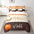 thumbnail image 2 of Manfei Rustic Farmhouse Pumpkin 7-Piece Bedding Comforter Set,Happy Fall King Bedding Sets,Orange Brown Beige Bed Sheets For Child,Ultra Soft Home Decor Reversible, 2 of 8