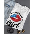thumbnail image 3 of All American Girl W Kiss T-Shirt Women -Image by Shutterstock, Female XX-Large, 3 of 4